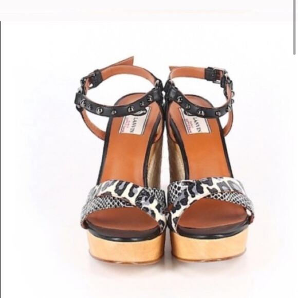 Lanvin studded wood espadrille wedges - Picture 2 of 9